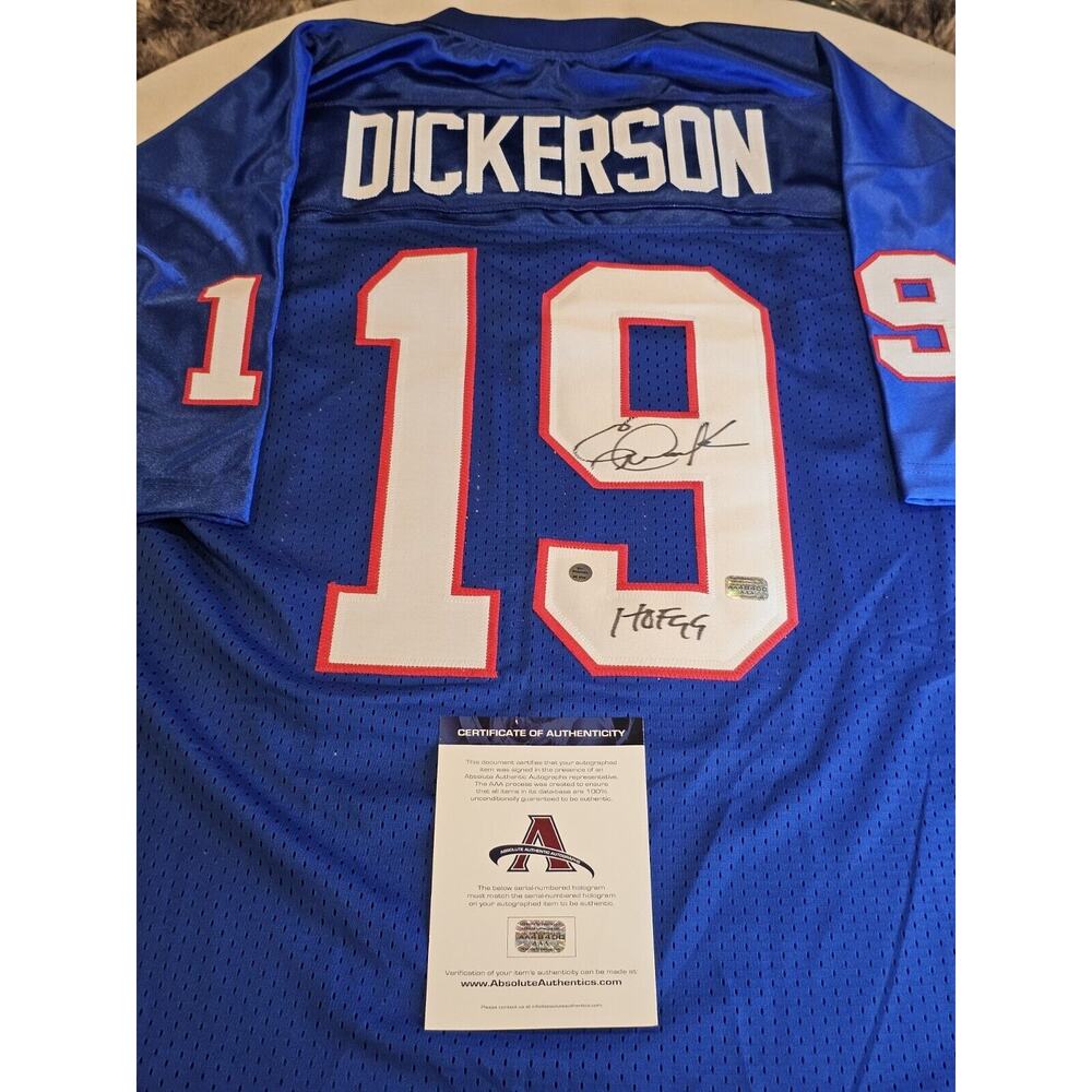 Eric Dickerson Autographed/Signed Jersey COA Blue Custom Jersey